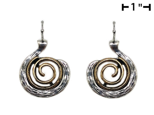 Hanging Swirl Earrings - Multicolor