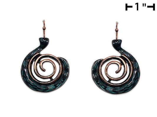 Hanging Swirl Earrings - Multipatina