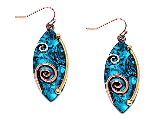 Oval w/ Swirls Earrings - Multipatina