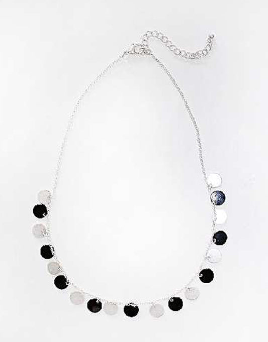 Chain of Black/Silver Circles N/E Set