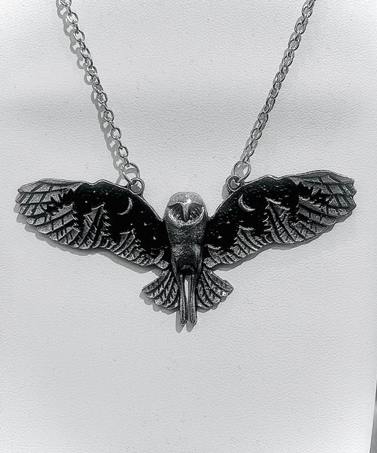 Owl w/ Star Wings - Big Necklace