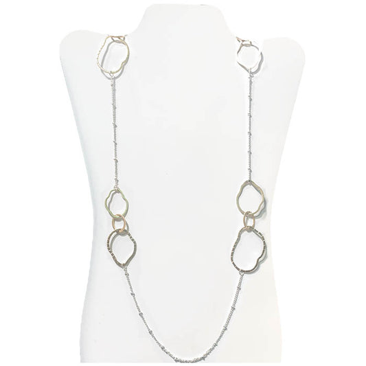 Long - Triple Loop - Silver/Gold Necklace