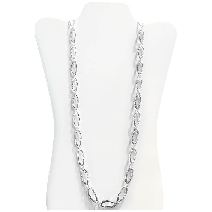 Hammered Ovals Chain Necklace