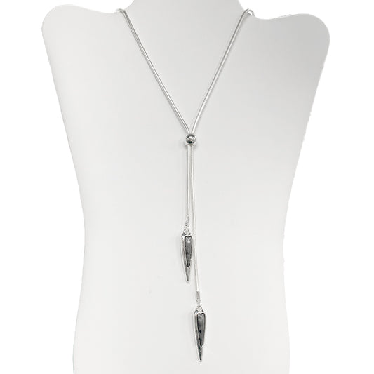 Long - Narrow Heart Pendents Necklace