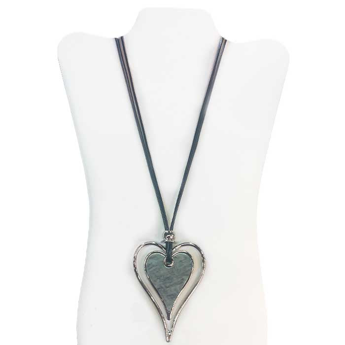 Long - Double Embeded Heart Necklace