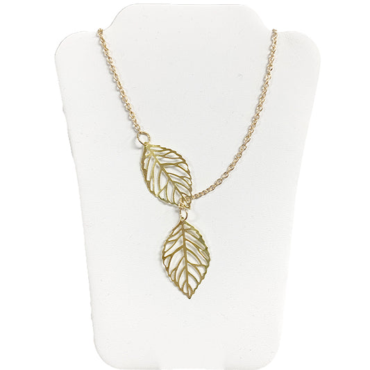 Double Leaf Silder - Gold Necklace