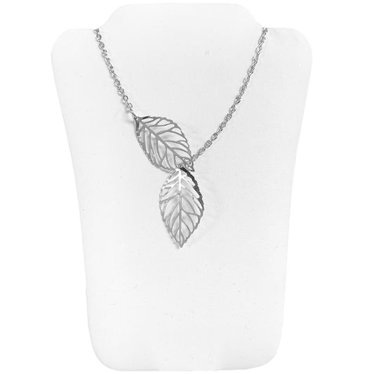 Double Leaf Silder - Silver Necklace