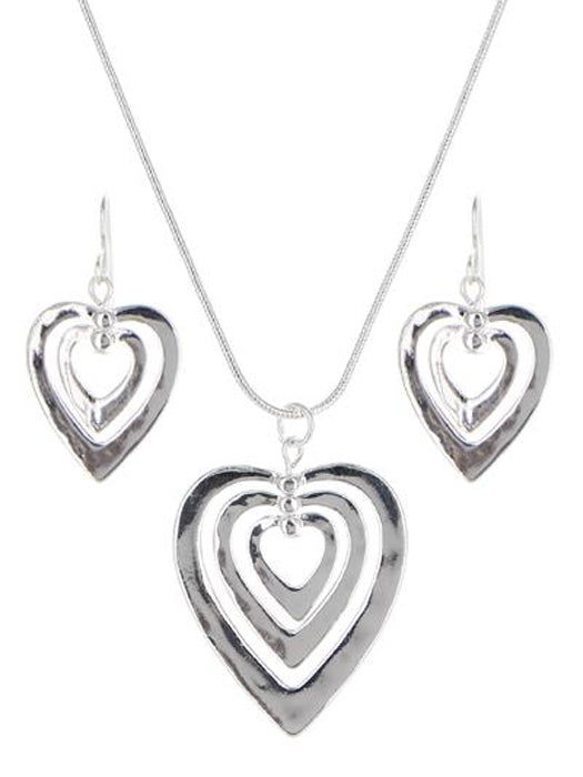 Triple Hearts - Silver N/E Set
