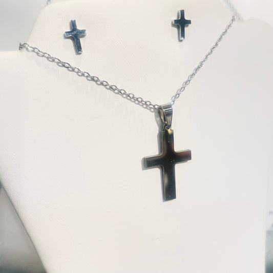 Cross Necklace/Earring Set