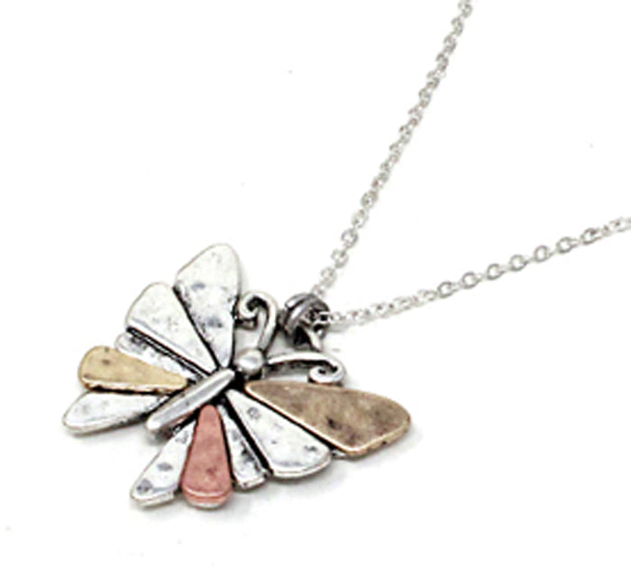 Metal Butterfly Multicolor N/E Set