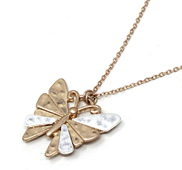 Metal Butterfly Gold N/E Set