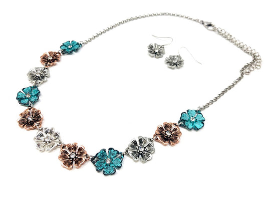 Flowers w/ Crystals Multipatina N/E Set