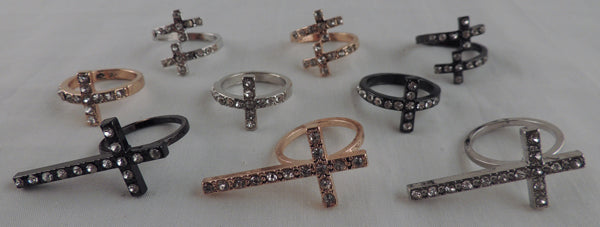 Crystal Cross Design Ring.