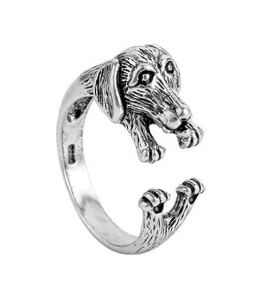 Silver Dog Adjustable Metal Ring