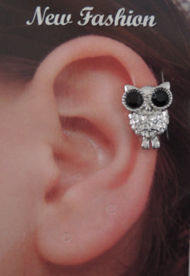 Crystal Owl - Ear Cuff.