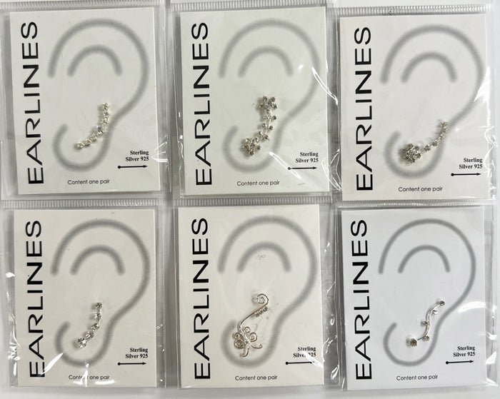 Sterling Silver Earrings - 12 Pair Set