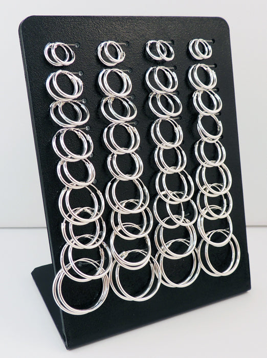 Plain Hoops Sterling Silver Earrings