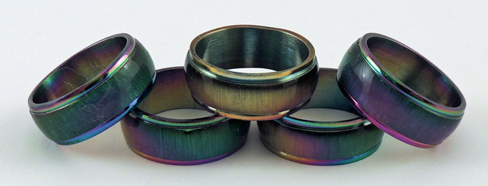 Rainbow Stone Surgical Steel Ring