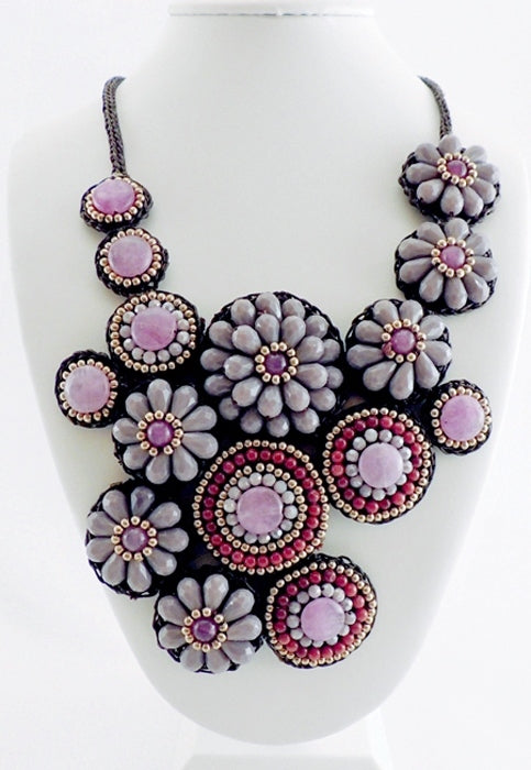 "S" Design Purple Stone Necklace